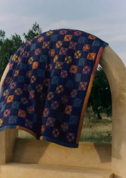 TOAST Textiles|Blankets & Throws*Astrid Check Patchwork Cotton Quilt