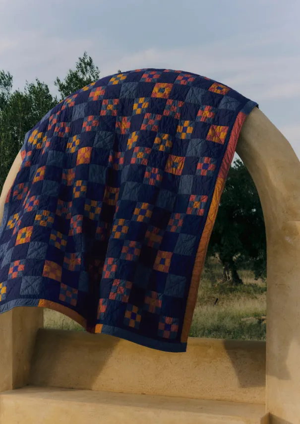 TOAST Textiles|Blankets & Throws*Astrid Check Patchwork Cotton Quilt