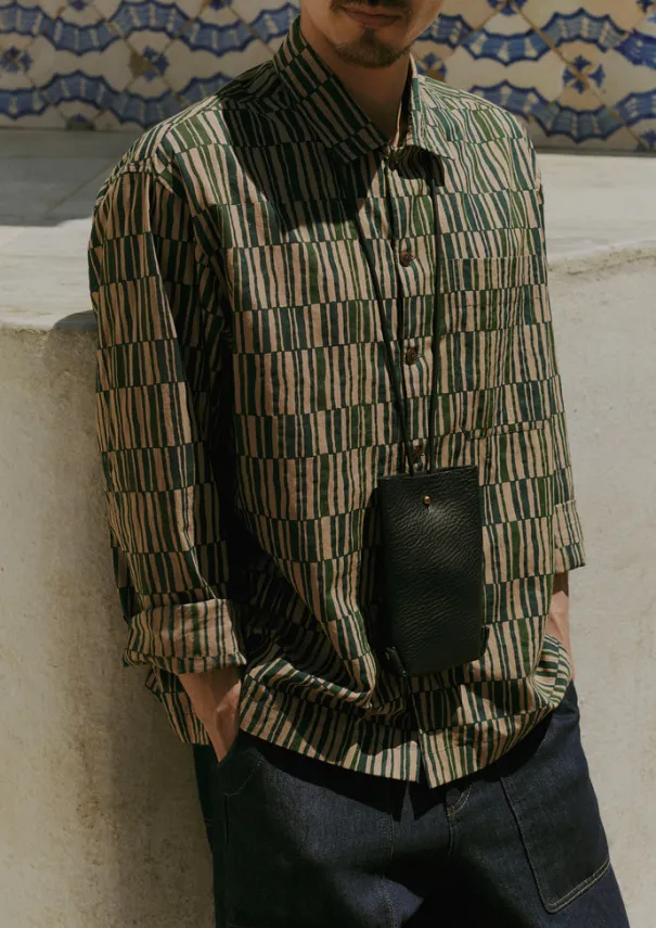 TOAST Shirts*Block Print Irregular Check Shirt