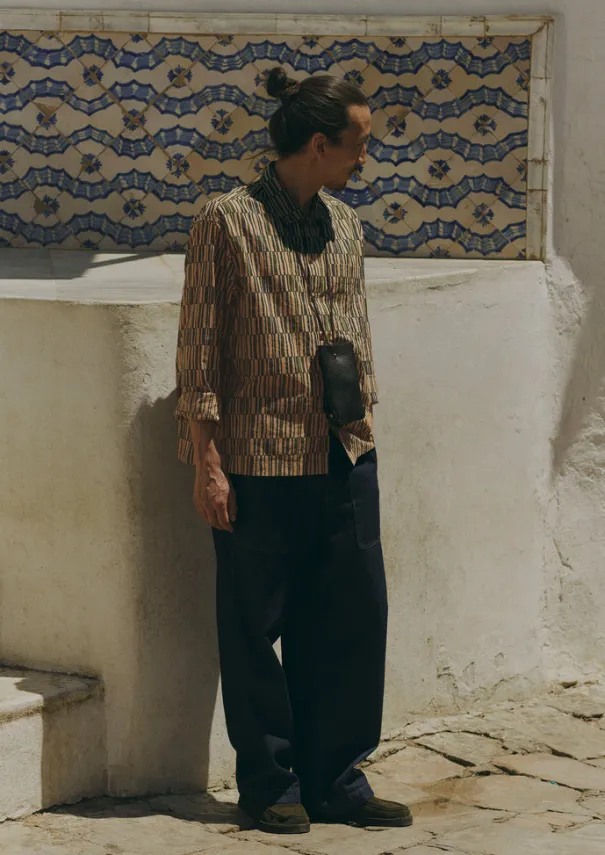 TOAST Shirts*Block Print Irregular Check Shirt