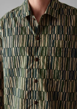 TOAST Shirts*Block Print Irregular Check Shirt