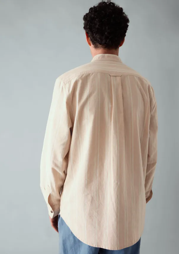 TOAST Shirts*Bold Stripe Grandad Shirt
