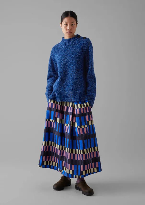 Women TOAST Knitwear*Button Shoulder Marled Donegal Wool Sweater