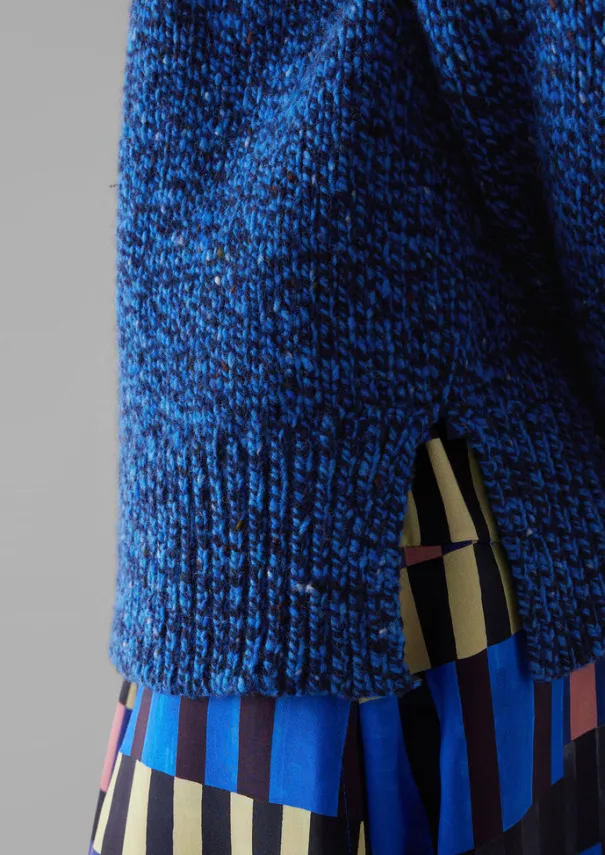 Women TOAST Knitwear*Button Shoulder Marled Donegal Wool Sweater