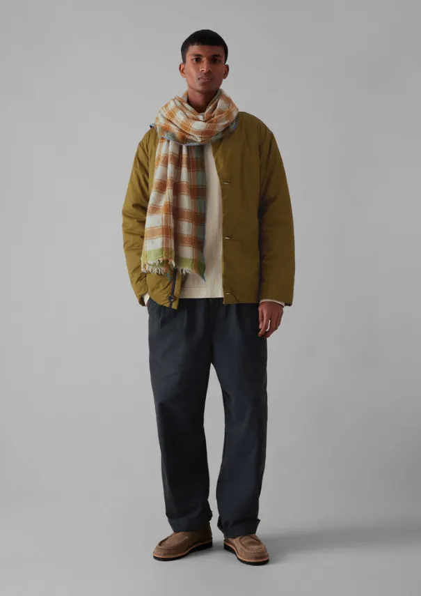 TOAST Hats, Scarves & Gloves*Check Boiled Wool Scarf