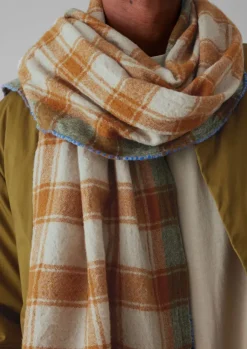 TOAST Hats, Scarves & Gloves*Check Boiled Wool Scarf