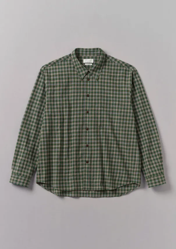TOAST Shirts*Check Cotton Wool Shirt