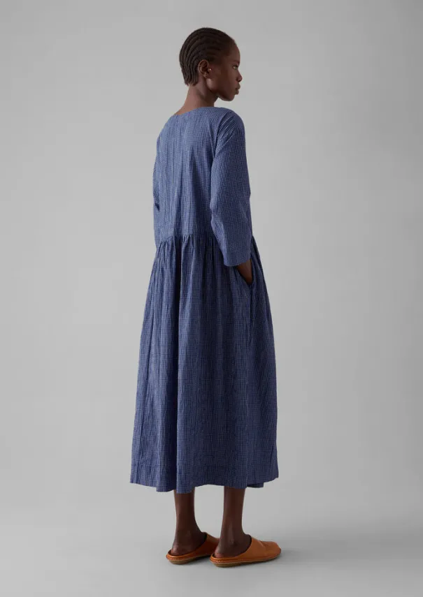 Women TOAST Loungewear|Dresses*Check Crinkle Cotton Boat Neck Dress