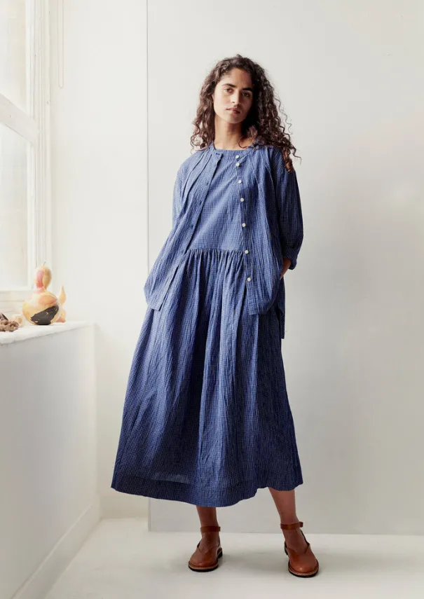 Women TOAST Loungewear|Dresses*Check Crinkle Cotton Boat Neck Dress