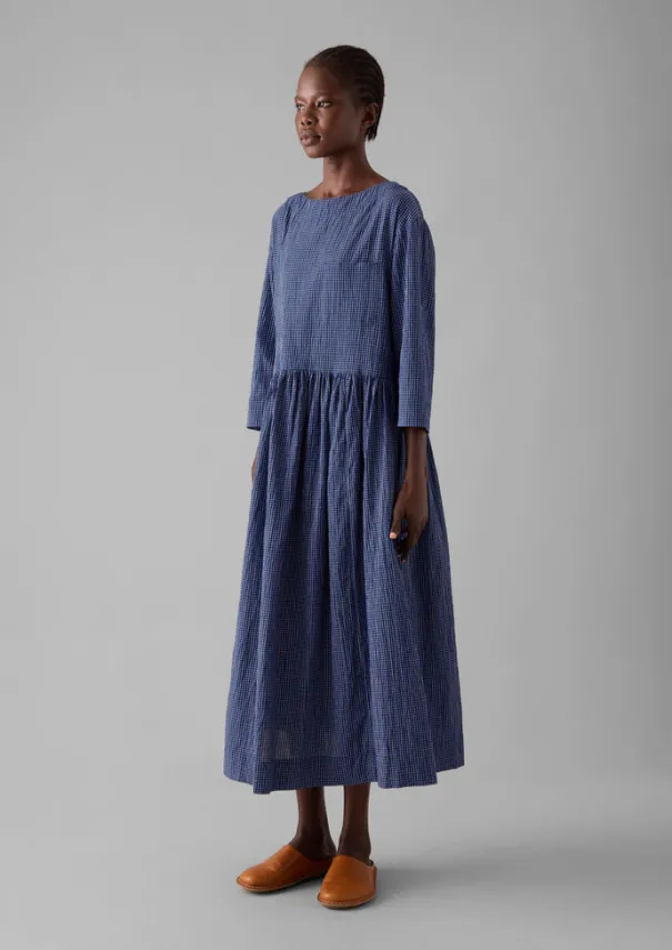 Women TOAST Loungewear|Dresses*Check Crinkle Cotton Boat Neck Dress