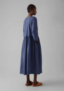 Women TOAST Loungewear|Dresses*Check Crinkle Cotton Boat Neck Dress