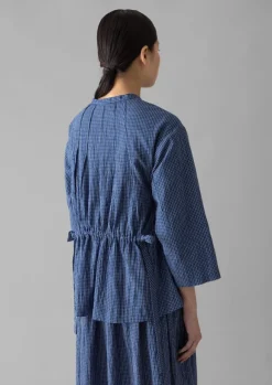 Women TOAST Loungewear|Tops & Tees*Check Crinkle Cotton Tie Shirt