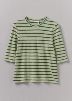 Women TOAST Jersey|Tops & Tees*Cleo Stripe Cotton Half Sleeve Tee