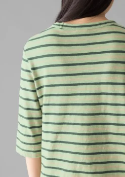 Women TOAST Jersey|Tops & Tees*Cleo Stripe Cotton Half Sleeve Tee