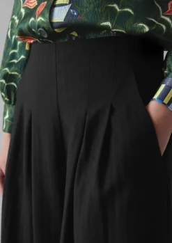 Women TOAST Trousers*Corinne Wool Cotton Herringbone Wide Leg Trousers