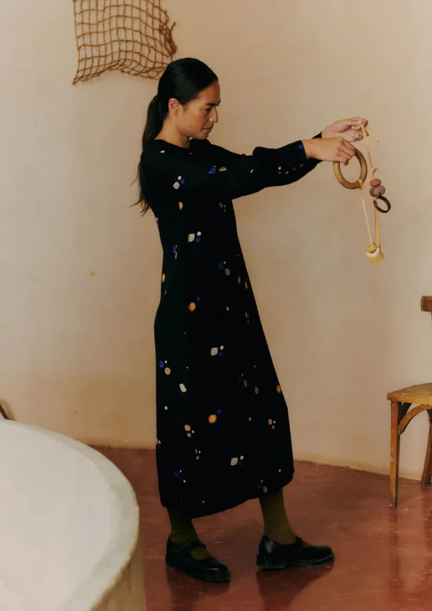 Women TOAST Dresses*Cosmic Dot Print Column Dress