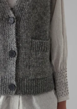 Women TOAST Knitwear*Cotton Alpaca Button Through Tank