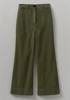 Women TOAST Trousers*Cotton Canvas Kick Flare Trousers