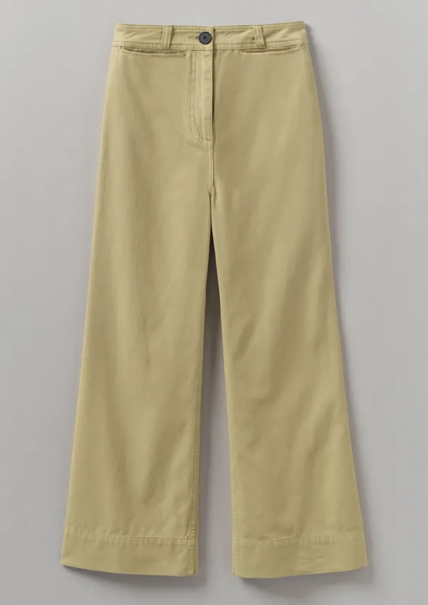 Women TOAST Trousers*Cotton Canvas Kick Flare Trousers