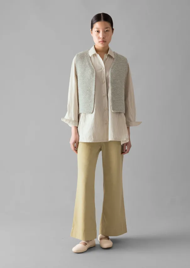 Women TOAST Trousers*Cotton Canvas Kick Flare Trousers