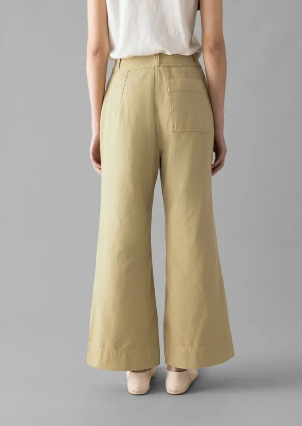 Women TOAST Trousers*Cotton Canvas Kick Flare Trousers