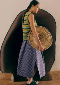 Women TOAST Skirts*Cotton Gingham Seersucker Skirt