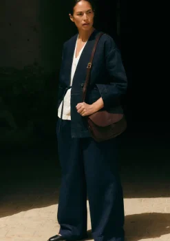 Women TOAST Denim|Workwear*Cotton Hemp Denim Wide Leg Trousers