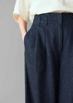 Women TOAST Denim|Workwear*Cotton Hemp Denim Wide Leg Trousers