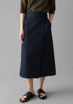 Women TOAST Denim|Skirts*Cotton Hemp Denim Wrap Skirt