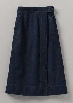 Women TOAST Denim|Skirts*Cotton Hemp Denim Wrap Skirt