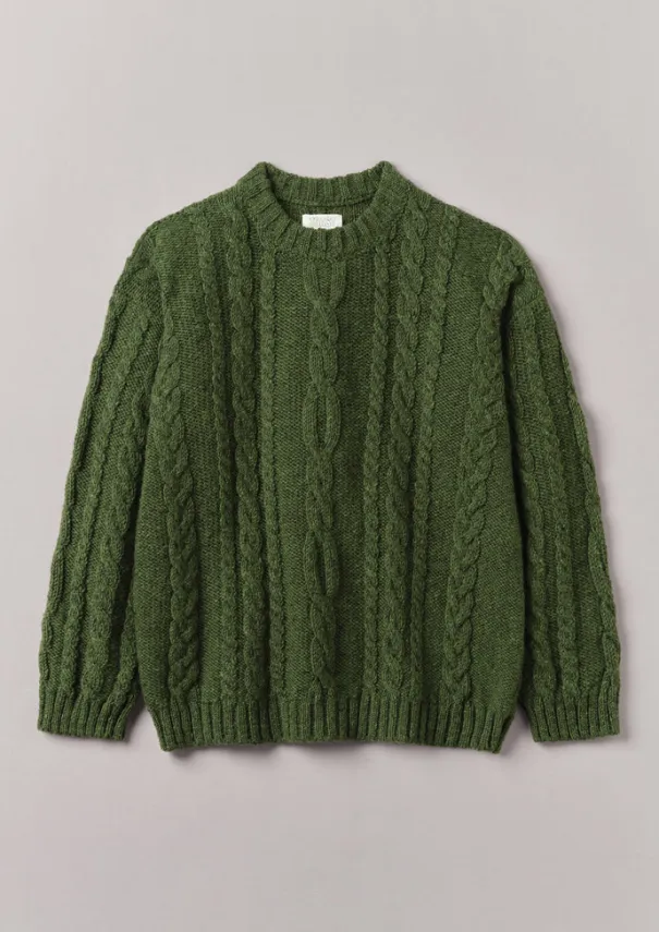 TOAST Knitwear*Donegal Wool Cable Sweater