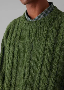 TOAST Knitwear*Donegal Wool Cable Sweater