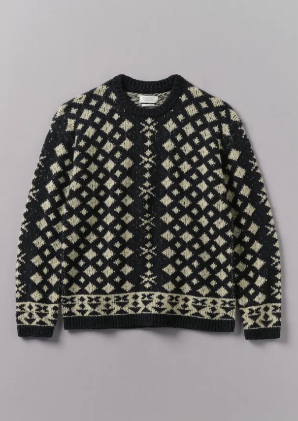 TOAST Knitwear*Donegal Wool Jacquard Sweater