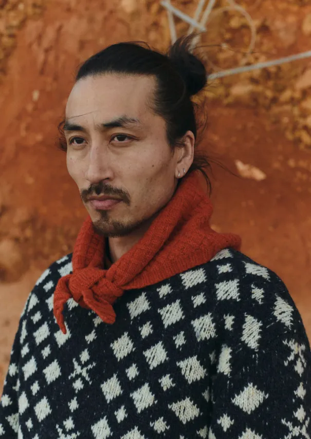 TOAST Knitwear*Donegal Wool Jacquard Sweater