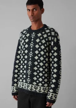 TOAST Knitwear*Donegal Wool Jacquard Sweater