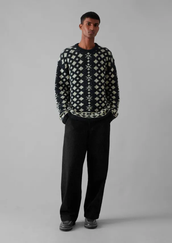TOAST Knitwear*Donegal Wool Jacquard Sweater