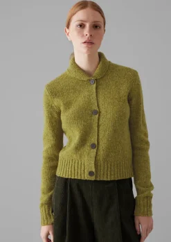 Women TOAST Knitwear*Donegal Wool Round Collar Cardigan