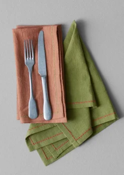 TOAST Textiles|Tableware*Embroidered Cotton Linen Napkin Set