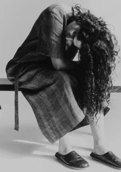 Women TOAST Linen|Loungewear*Etched Check Linen Dress