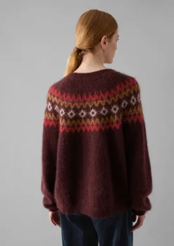 Women TOAST Knitwear*Fair Isle Yoke Mohair Blend Easy Sweater