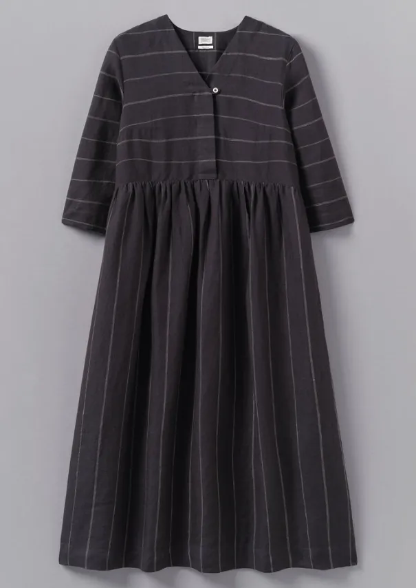 Women TOAST Linen|Loungewear*Fine Stripe Linen V-Neck Dress