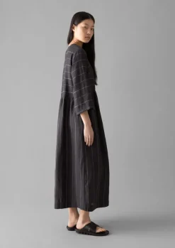 Women TOAST Linen|Loungewear*Fine Stripe Linen V-Neck Dress