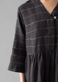 Women TOAST Linen|Loungewear*Fine Stripe Linen V-Neck Dress