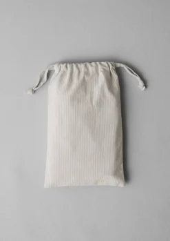TOAST Textiles|Bed Linen*Fine Stripe Organic Cotton Embroidered Pillowcase