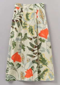 Women TOAST Skirts*Foliage Print Poplin Skirt