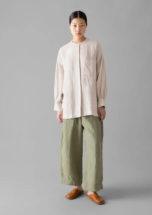 Women TOAST Linen|Loungewear*Garment Dyed Linen Barrel Leg Trousers