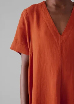 Women TOAST Linen|Loungewear*Garment Dyed Linen V-Neck Dress
