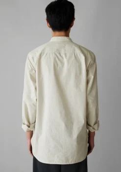 TOAST Shirts*Grandad Collar Stripe Pullover Shirt