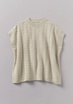 Women TOAST Knitwear*Grid Stitch Wool Cotton Tank