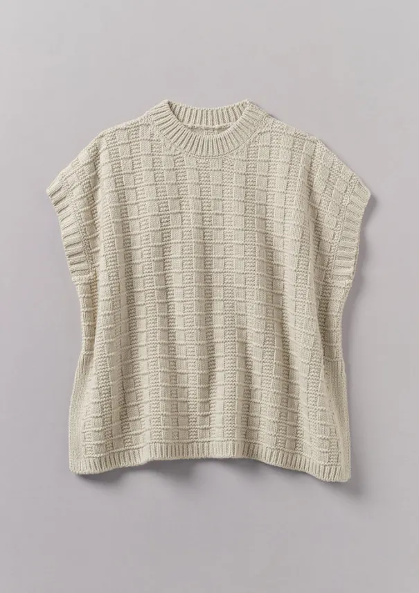 Women TOAST Knitwear*Grid Stitch Wool Cotton Tank